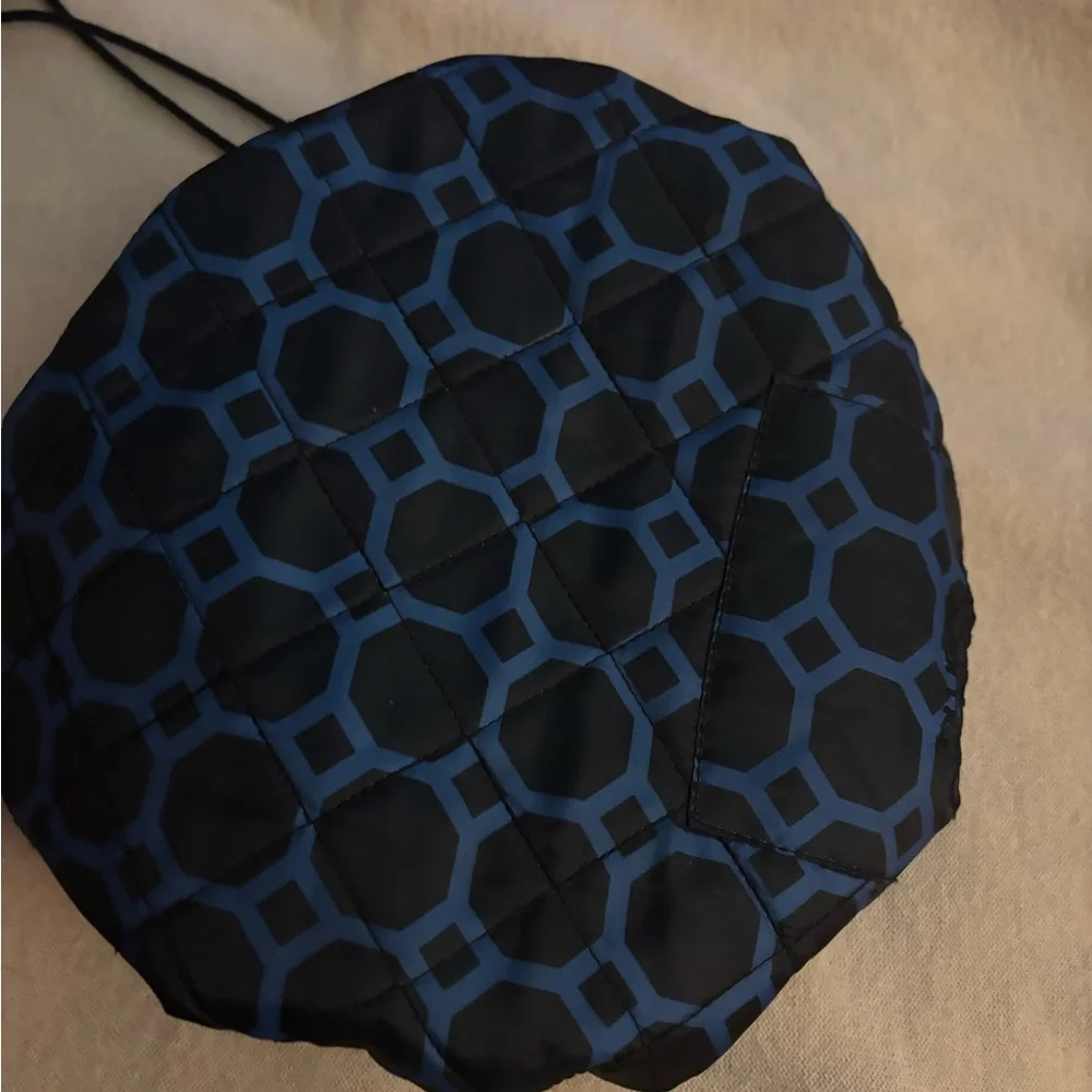 Drawstring Makeup Bags in Blue and Leopard Print/set of 2